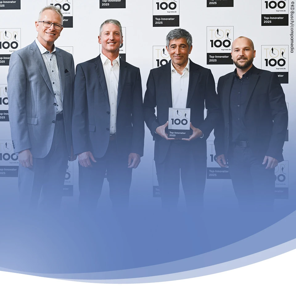 Albrecht Bosler, Thomas Kern, Ranga Yogeshwar et Michael Binder lors de la remise du prix TOP 100 à Mayence le 27 juin 2025.